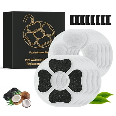 12 Pack Replacement Filters For Smartoo 7L/236oz Stainless Steel Dog Water Fountain, 6 Month Set For Large Dogs Water Bowl Dispenser, Includes 12 Filters & 12 Sponges