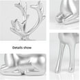 thumbnail image 6 of 2 Pack Christmas Reindeer Figurines Deer Statues Elk Sculpture Deer Ornaments for Living Figurine Statues TV Cabinet Home Office Christmas Decoration (Silvery), 6 of 14