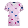 thumbnail image 5 of Samickarr Valentine's Day Printed Scrub Shirts For Women With Pockets Short Sleeve Nurse Uniform Scrubs Tops V Neck Working Uniform Protective Tops, 5 of 6