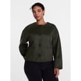 thumbnail image 3 of Scenario Women's Double Faced Faux Wool Jacket, Sizes XS-XXXL, 3 of 8