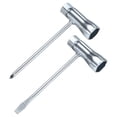 thumbnail image 1 of Uxcell 1-Pack Llave de Motosierra Scrench 13mm por 19mm Combinación de Destornillador y Llave de Acero 1.4mm Destornillador Torx Ranurado T Llave T Tono Plateado, 1 of 1
