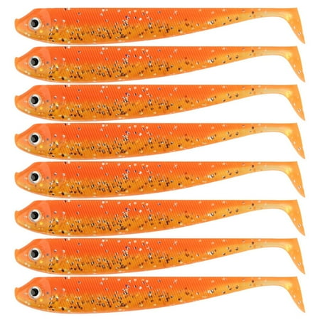 8Pcs Paddle Tail Swimbaits 7.5cm Artificial Baits T Tail Swim Baits for Saltwater Soft Fishing Lures