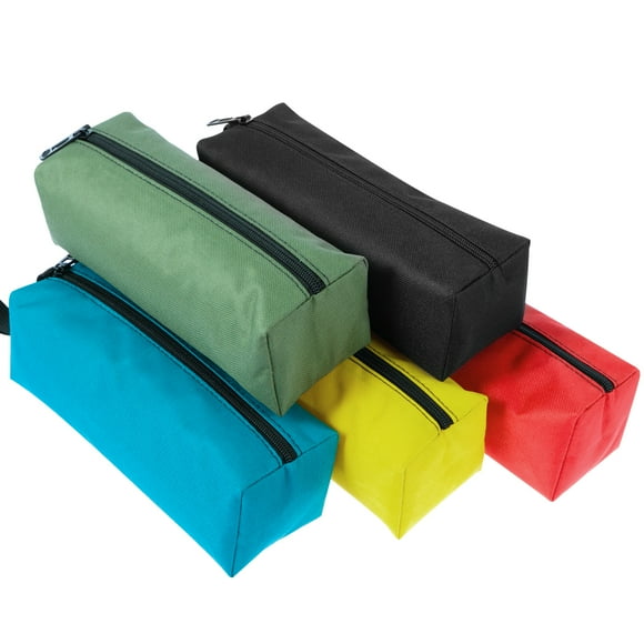 Grusce 5Pcs Small Tool Bags Heavy Duty 1680D Waterproof Oxford Cloth Tool Pouch Zipper Tool Bag Organiser with Handle Portable Metal Parts Tools Bags for Screws Nails Drill Bit