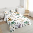 thumbnail image 3 of Homewish Cute Dragon Full Size Comforter Sets 3-Piece for Children Kids Teens,Kawaii Animal Bedding Comforter Set,Cartoon Stars Print Lightweight Bedding Sets,Lightweight Room Decor,Reversible, 3 of 8