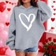 thumbnail image 4 of Sudadera con capucha y estampado de corazón de San Valentín, sudadera de manga larga para niños y niñas, chaqueta para niñas de talla mediana y grande., 4 of 7