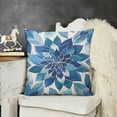 thumbnail image 2 of YINGXI Decorative Throw Pillow Covers Blue Pillow Covers Couch Pillow Covers for Sofa Living Room Outdoor Throw Pillow Cover Linen Square Flower Pillowcase 20x20in, 2 of 5