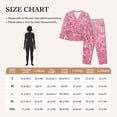 thumbnail image 4 of Salouo Pink Glitter Pattern Women's Pajamas Set Long Sleeve Button Down Sleepwear Soft Pj Lounge Sets for women 2 Piece Pjs Set with Long Pants-Medium, 4 of 7