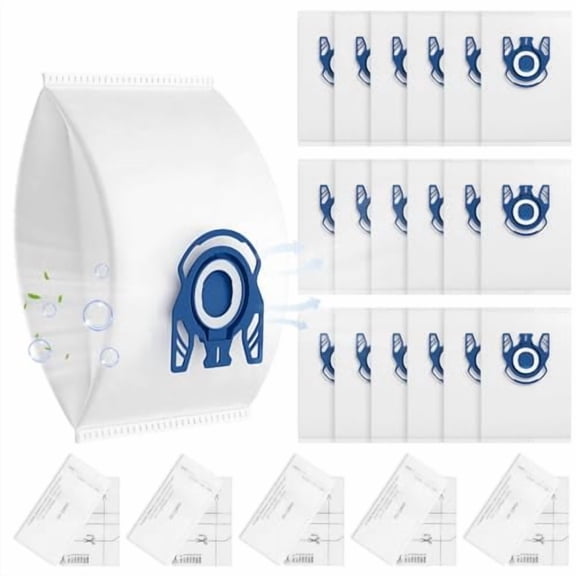20 Pack 3D Airclean GN Vacuum Bags Compatible with Miele Classic C1,Complete C1,Complete C2,Complete C3,S227 S240,S270,S400,S2,S5,S8 Series Canister Vacuum Cleaner