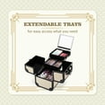 thumbnail image 4 of BYOOTIQUE Makeup Train Case Trolley w/ Cube Case Cosmetic Organizer Art Deco Pastel, 4 of 9