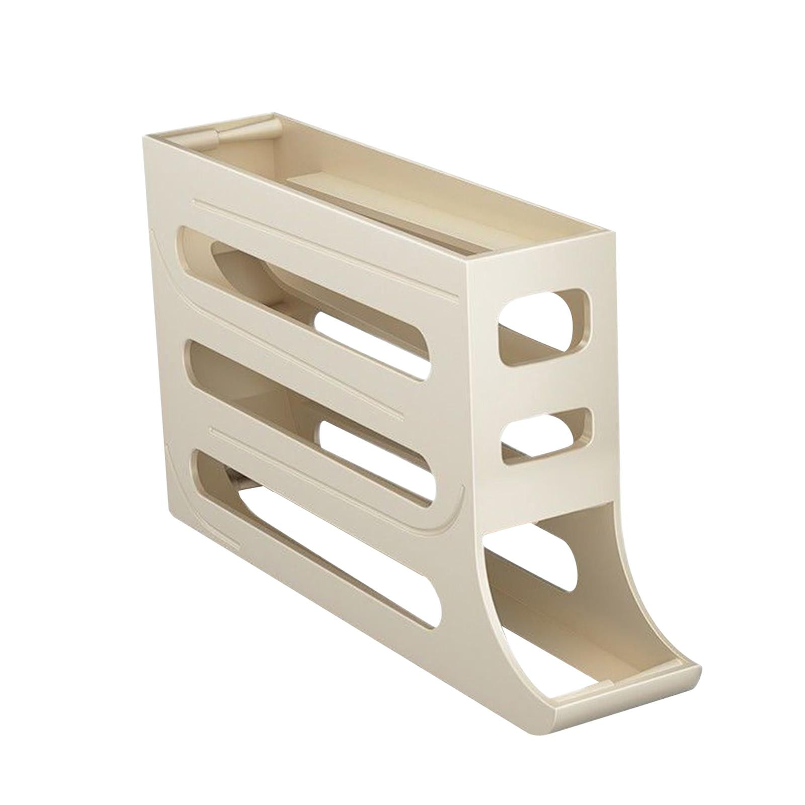TISHITA Automatically Fridge Rolling Egg Container, 4 Tier Egg Tray, Large Capacity, Durable Rolling Egg Dispenser for Kitchens Pantry