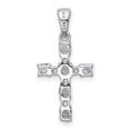 thumbnail image 4 of Auriga Sterling Silver Rhodium-plated Aquamarine & Diamond Accent Cross Pendant for Women (L-23mm, W-12mm), 4 of 6