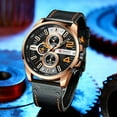 thumbnail image 4 of Curren Man Luxury Big Brand Leather Quartz Wristwatches With Chronograph New Fashion Trend Male Watches - Quartz Wristwatches, 4 of 6