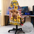thumbnail image 3 of SCRAWLGOD Highland Cow Sunflower American Flag Print Print Gaming Chair Cover with Armrest Cover, Washable Seat Cover with Armrest Cushion Breathable Protective Slipcover for Gaming Rotating Chair, 3 of 7