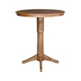thumbnail image 3 of 36'' Round Solid Wood Bar Height Pedestal Dining Table in Distressed Oak by International Concepts, 3 of 3