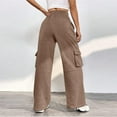 thumbnail image 5 of Jalioing Sportpants for Women Full-Elastic High Waist Solid Color Pockets Basic Casual Baggy Sweatpants (Small, Khaki), 5 of 7