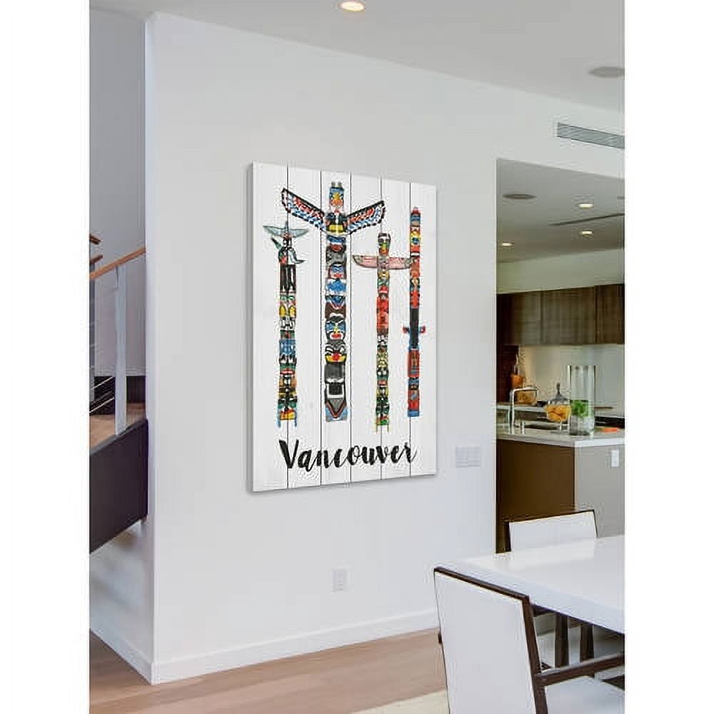 Marmont Hill "Vancouver Totems" by Molly Rosner Painting Print on White Wood