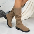 thumbnail image 2 of Khaki Ladies Pointed Toe Boots With Buckle Accent High Heel Foldable For Leisure, 2 of 4