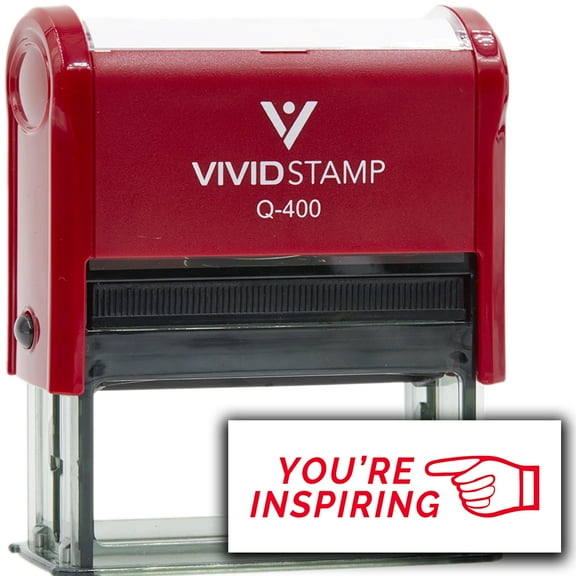 Vivid Stamp You’re Inspiring Self Inking Rubber Stamp (Red Ink) - Q-400