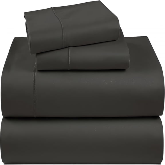 AUQ 100% Egyptian Cotton Sheets Queen Size Bed Set – Naturally Cooling & Breathable Sateen Queen Sheets Set,Long Staple Cotton for Lasting Softness,Snug Fit 15" Deep Pocket Fitted
