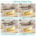 thumbnail image 5 of Planntonneo Farmhouse 4 in 1 Lift Top Coffee Table with Storage Cabinet for Living Room, Dining Room, White, 5 of 9