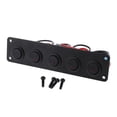 thumbnail image 4 of Waterproof 5 GANG 12-24V Round Rocker Toggle Switch Panel - Red LED, 4 of 8