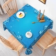 thumbnail image 5 of Tchckioa Blue Snowflakes Square Tablecloth,Waterproof Table Cloth for Kitchen,60x60 Inch, 5 of 7