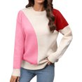 thumbnail image 1 of Gibobby Suéter de invierno para mujer, Suéteres de gran tamaño con cuello redondo para mujer, de punto grueso, cálido, suéter(Rosa,G), 1 of 5