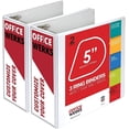 thumbnail image 1 of 2 Pack of 5 Inch 3 Ring Binder with Locking Angle D Rings, Professional Heavy Duty Large Storage Binder with Pockets, Fits 8.5 x 11 Inch Sheets, Non-, 1 of 6
