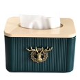 thumbnail image 2 of Caja de servilletas de cabeza de ciervo estéreo retro para cocina (verde) Afortunado Sencillez, 2 of 5