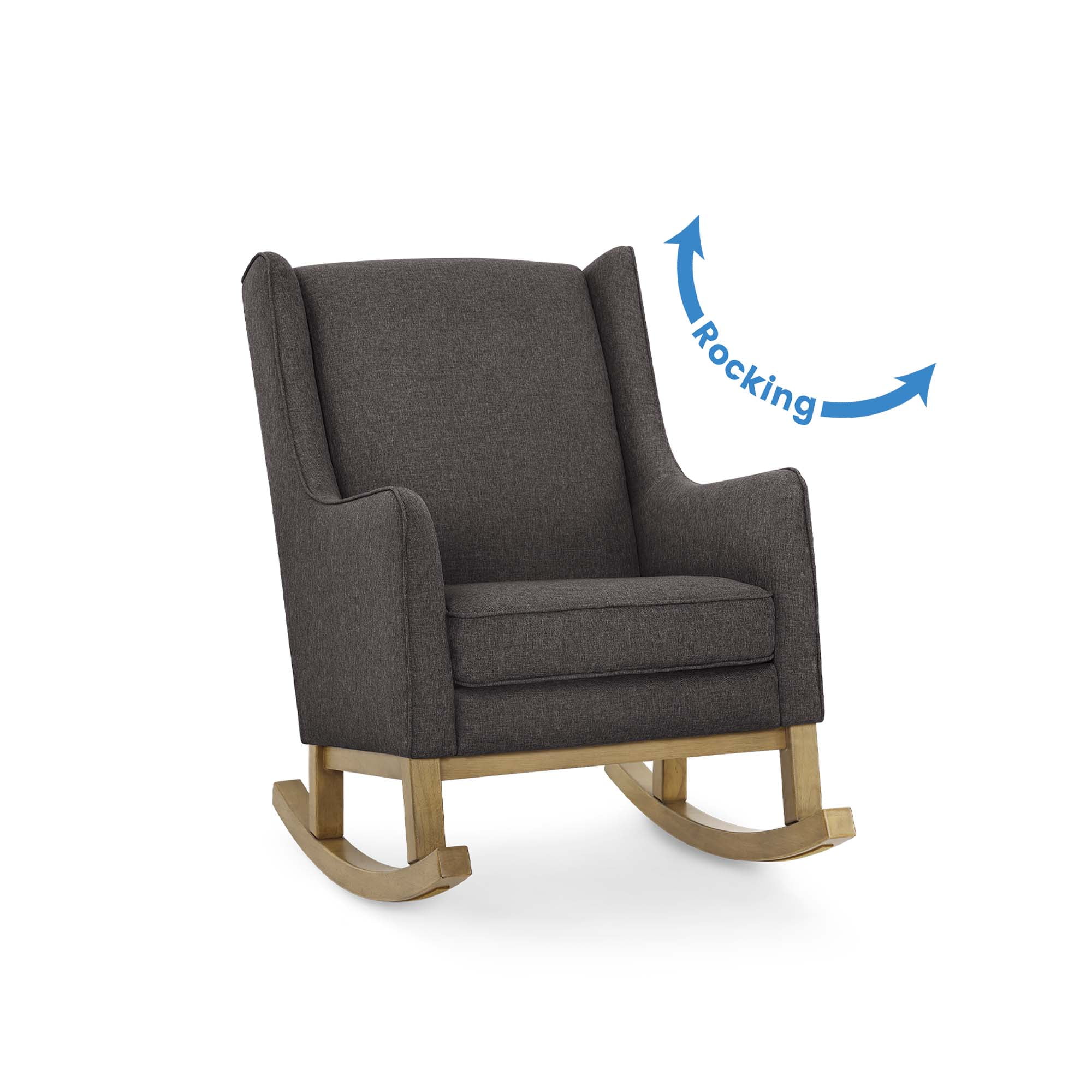 Delta Children Hanover Rocking Chair, Charcoal/Acorn