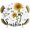 white, variant on Elastic Fitted Round Tablecloth, Red Sunshine Sunflower Waterproof Stretch Table Cover for 36"-44" Tables, Pastoral Bees Farmhouse Floral Washable Outdoor Tablecloths for Patio, Picnic, Camping