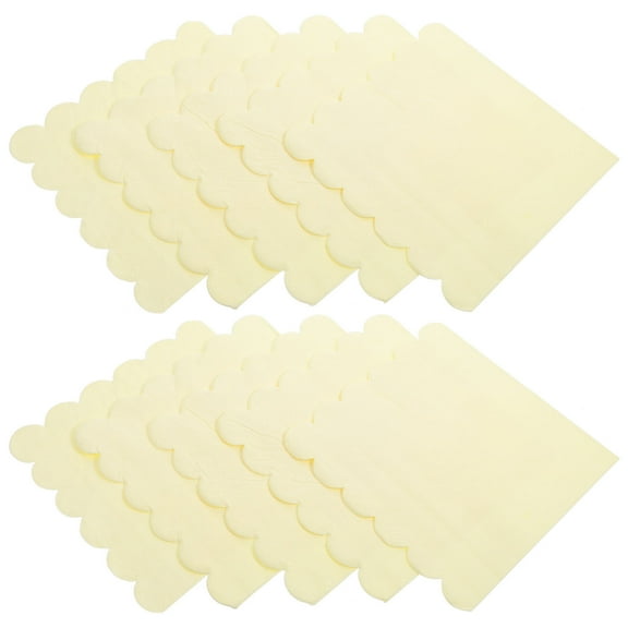TAILTOSS 20 Sheets Light Yellow Paper Dinner Napkins for Christmas 13x13in