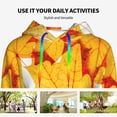 thumbnail image 4 of Lsque Autumn Maple Leaves Pattern Casual Women's Hoodie,Hooded Sweatshirt with Kangaroo Pocket,Pullover Hoodie with Eye-catching Drawstrings-Large, 4 of 7