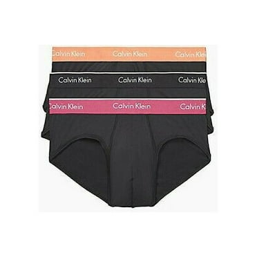 Calvin Klein Np2162O935 Men's Black Polyester Hip Brief Underwear 3-Pack UW82 (Large)