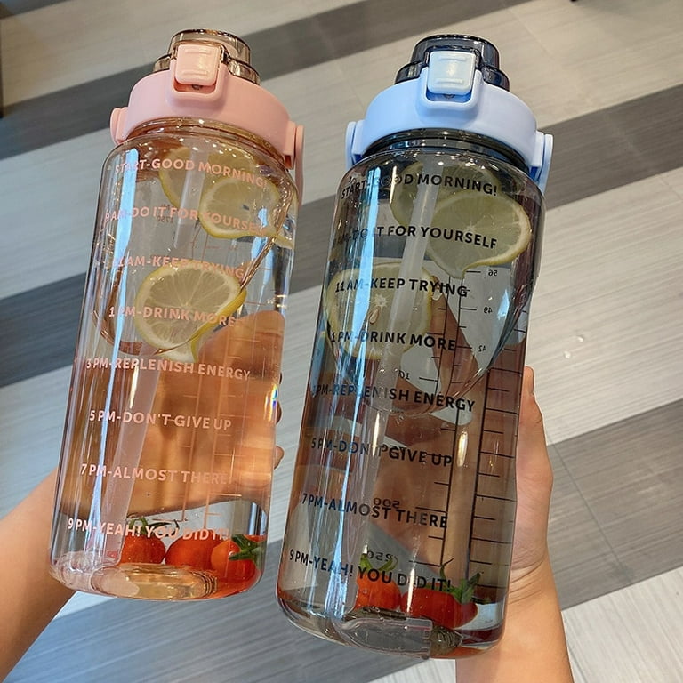 2 Liter Water Bottle with Straw Female Jug Girls Portable Travel bottles  Fitnes
