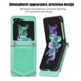 thumbnail image 3 of Allytech Wallet Case for Samsung Galaxy Z Flip5 with Hidden Make Up Mirror & Shoulder Strap & Magnetic Button, Premium PU Leather RFID Blocking Kickstand Card Slots Fashion Protective Case - Green, 3 of 7