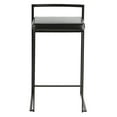 thumbnail image 6 of Fuji Contemporary Stackable Counter Stool In Black With Black Faux Leather Cushion - Set Of 2, 6 of 7