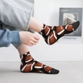 thumbnail image 2 of Rateoe Brown Football On Black Pattern Quarter Crew Socks,Toe Seamed Ankle Socks,Cotton Cushioned Breathable Athletic Crew Sports Socks, 2 of 7