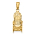 thumbnail image 3 of 14K Yellow Gold Polished Finish 3-Dimensional Lattice Design Beach Chair Charm Pendant, 3 of 4