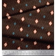 thumbnail image 3 of Soimoi Brown Cotton Jersey Fabric Diamond Geometric Print Fabric by the Yard 58 Inch Wide, 3 of 3