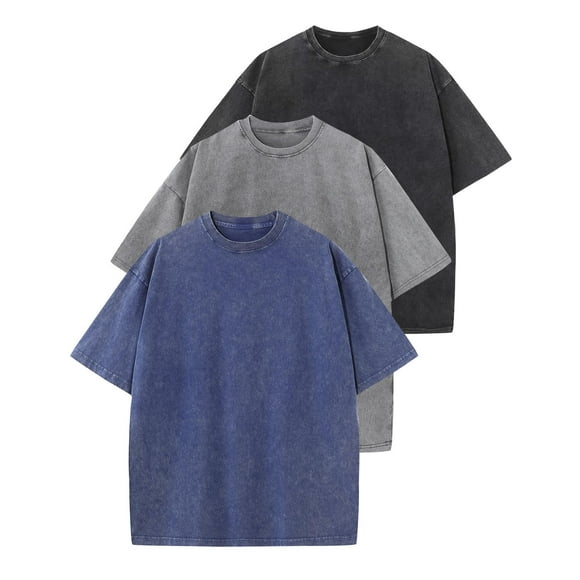 Camiseta Arssm Vintage Oversized, holgada, para hombre, paquete de 3