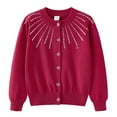 thumbnail image 1 of Cardigan en Tricot avec Strass pour Filles, Col Rond, Veste en Coton, 1 of 17