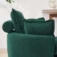 thumbnail image 5 of 38" Oversized Swivel Chair Set, Corduroy Upholstered Accent Round Loveseat with Moon Storage Ottoman, Padded Seat and 4 Pillows, Swivel Barrel Cuddle Sofa for Living Room, Bedroom, Green, 5 of 9