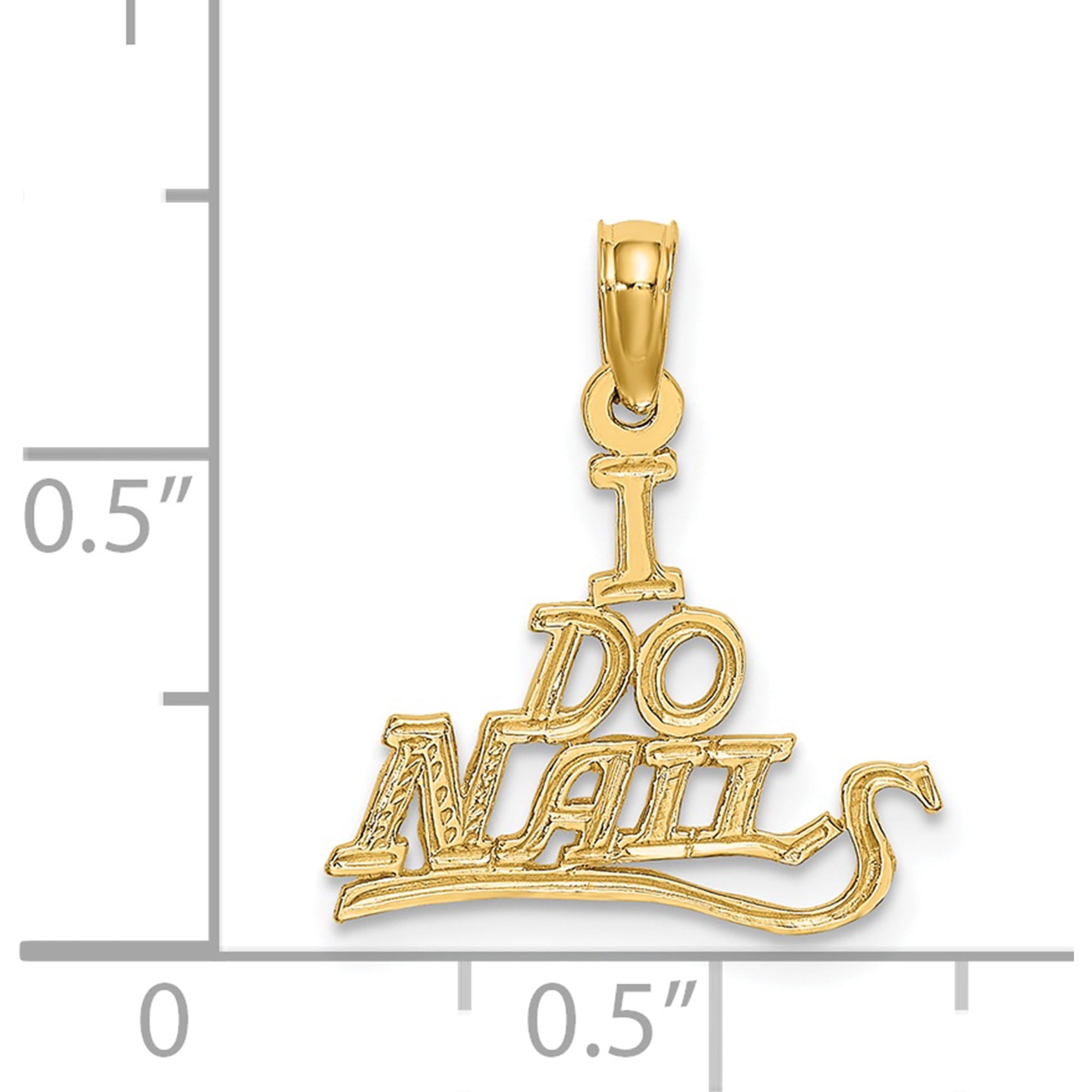14K I DO NAILS Charm Yellow Gold Solid Lustrous Ethereal Sleek Celebrate milestones with style and brilliance