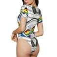 thumbnail image 3 of Gaeub Panda With Sun Glasses Women'S Short Sleeve One Piece Swimsuit Sexy High-Waisted Bodysuit For Swimming, Beach, Sports - X-Large, 3 of 9