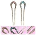 thumbnail image 5 of 2 Pcs Épingle à Cheveux Vintage en Cristal Strass à Double Griffe Épingle à Cheveux, 5 of 5