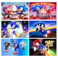 thumbnail image 2 of Banner de cumpleaños de Sonic, fondo fotográfico para niños, decoración para la primera fiesta de niños, fondo de tela de poliéster y vinilo con dibujos animados, 2 of 5