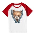 thumbnail image 1 of RXIRUCGD 2025 Vêtements d'Été pour Enfants Tout-Petits Garçons Filles Mode Mignon Col Rond Imprimé Manches Courtes Haut, 1 of 7