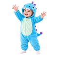 thumbnail image 4 of YDFCWXW Baby Dinosaur Costume Halloween Boys Girls Onesie Plush Jumpsuit for Infant, Spikes and Tail Cute Hooded Plush Onesie Halloween Outfits for Themed Events (Blue, 6-9 Months), 4 of 9