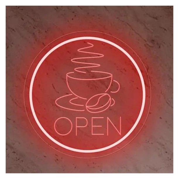 Letrero De Neón De Café Con Grabado 3D Y Luz Regulable Por USB Para Cafetería, Tienda, Bar De Té, Decoración De Cocina,38x38cm